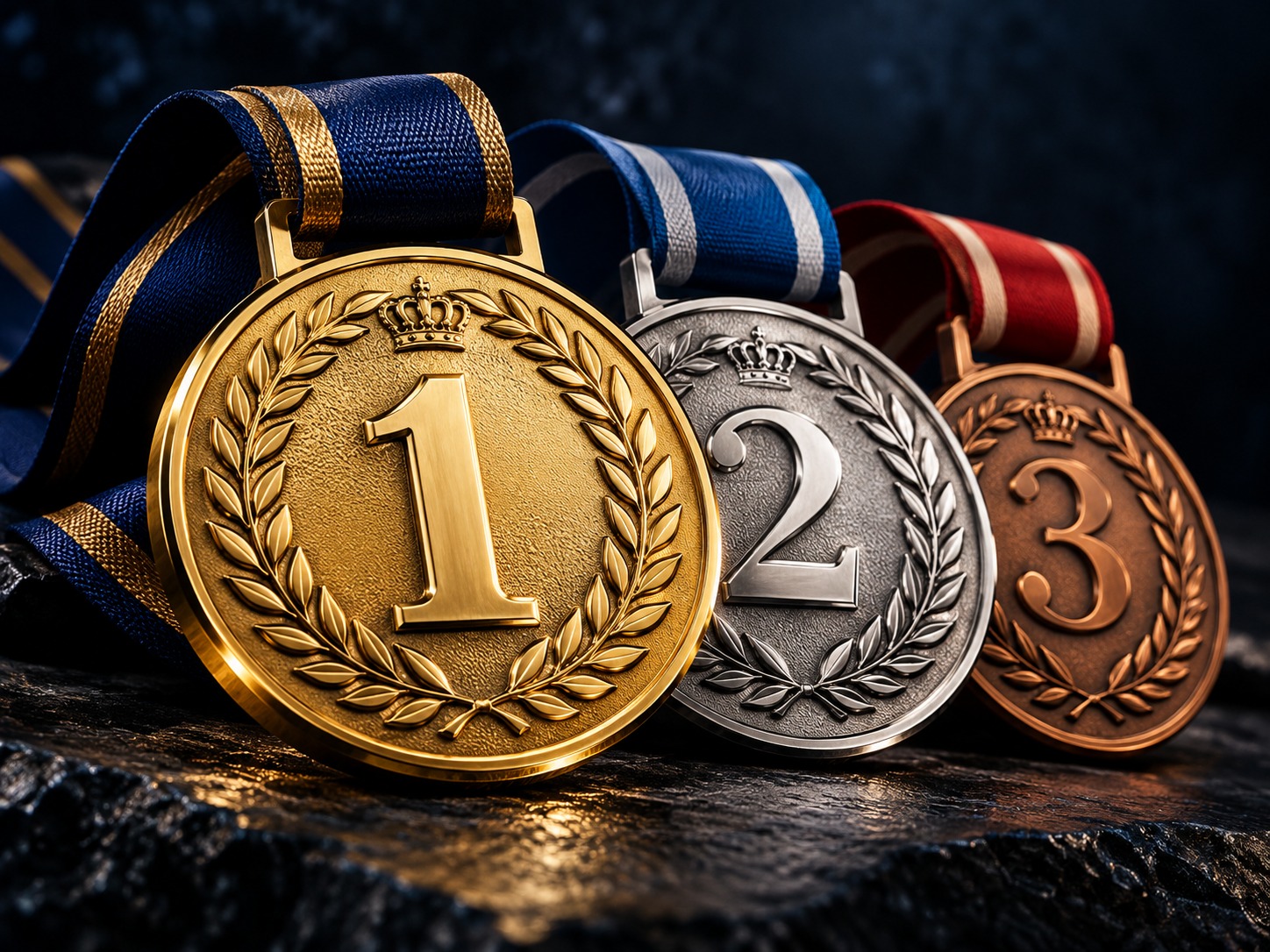 Medalhas fundidas em metal